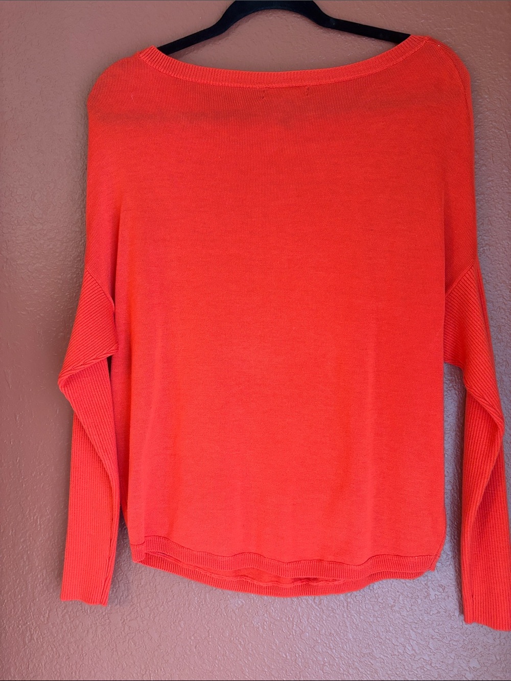 New York & Company Vibrant Orange Scoop Neck Sweater - Picture 3 of 3